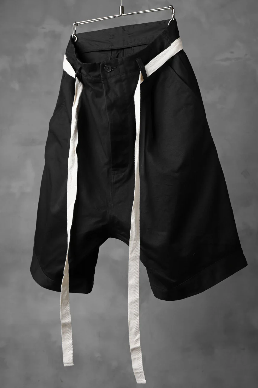 KLASICA GERALD-cc LOW CROTCH SHORTS / DRY CHINO CLOTH (BLACK) - Image 2