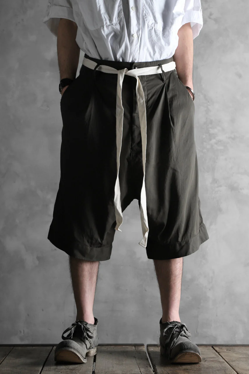 KLASICA GERALD-wv LOW CROTCH SHORTS / DOUBLE VOILE CLOTH (GARMENT WASHED) (OLIVE) - Image 18