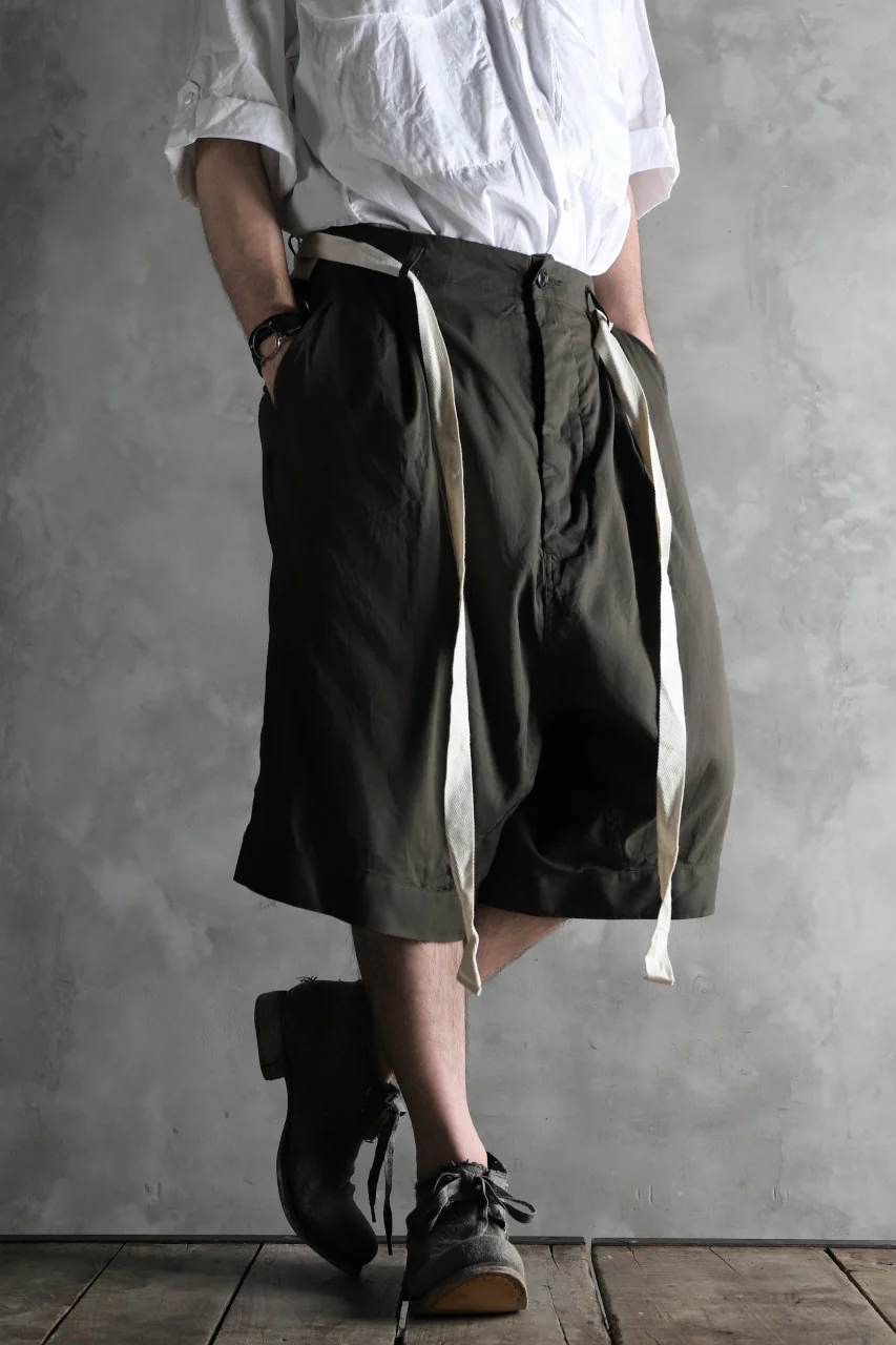 KLASICA GERALD-wv LOW CROTCH SHORTS / DOUBLE VOILE CLOTH (GARMENT WASHED) (OLIVE) - Image 20