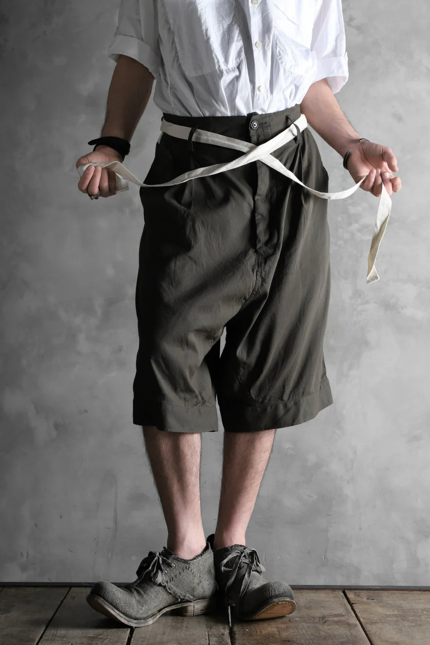 KLASICA GERALD-wv LOW CROTCH SHORTS / DOUBLE VOILE CLOTH (GARMENT WASHED) (OLIVE) - Image 21
