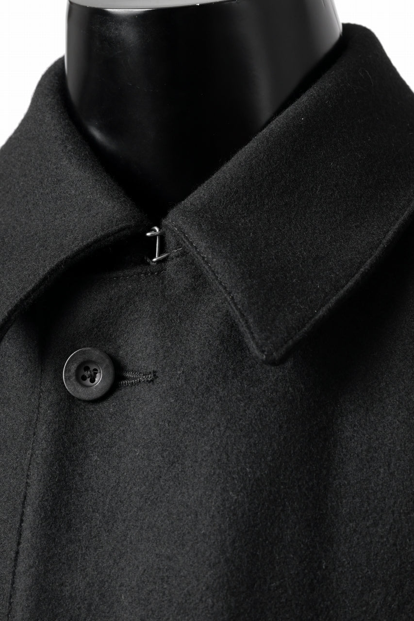 KLASICA GHOST SIMPLE COAT / SUPER 100's AVIATOR MELTON WOOL (BLACK) - Image 10