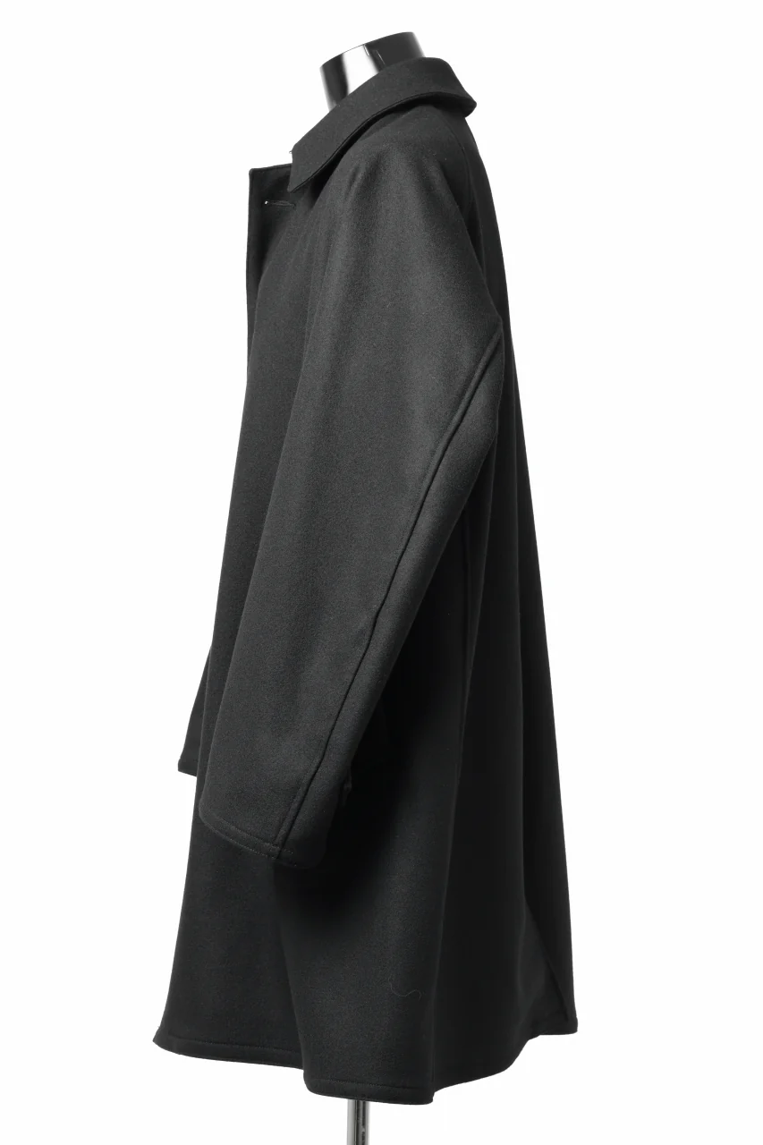 KLASICA GHOST SIMPLE COAT / SUPER 100's AVIATOR MELTON WOOL (BLACK) - Image 4