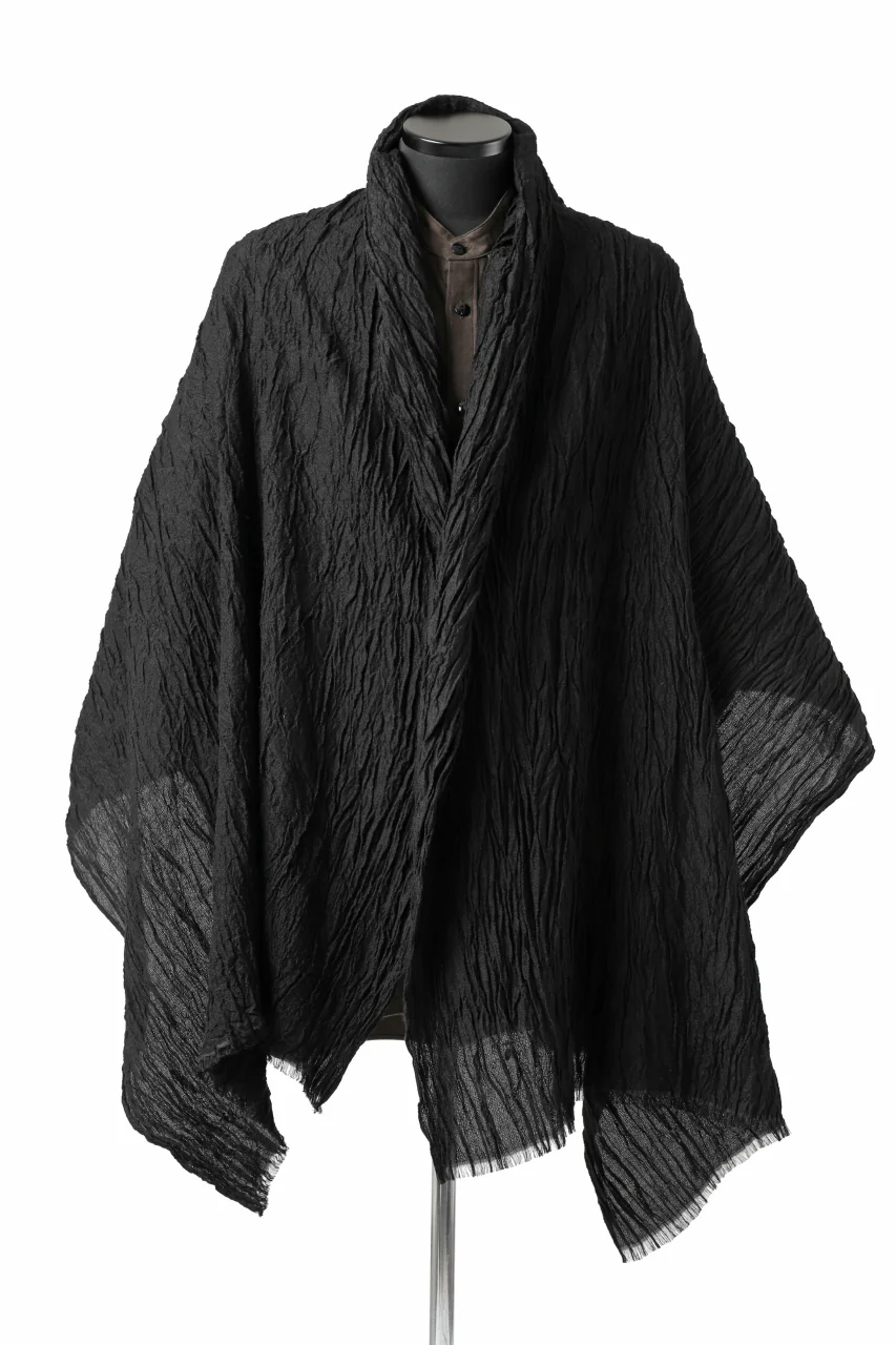 KLASICA GLACIER FLUFFY STOLE / SHRINK SILK (BLACK)