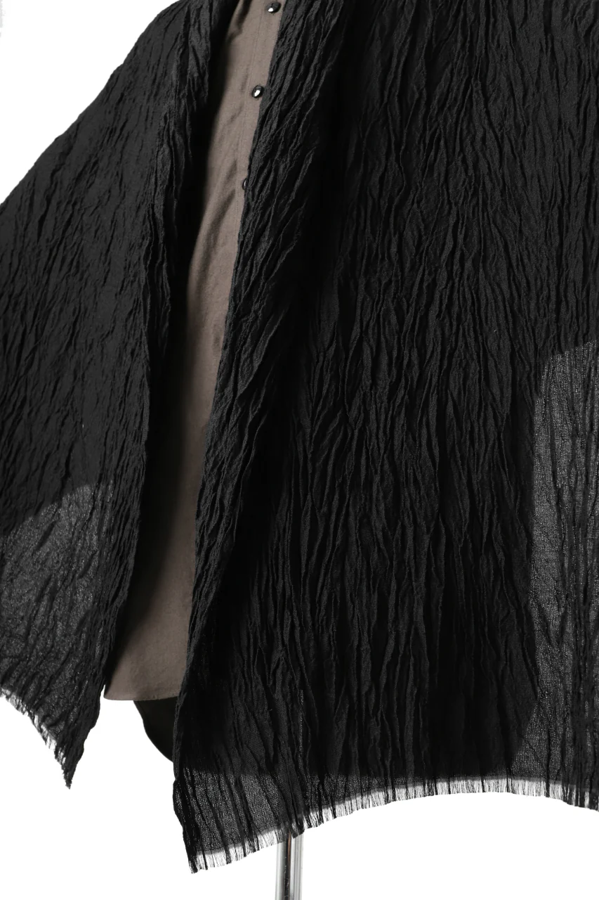 KLASICA GLACIER FLUFFY STOLE / SHRINK SILK (BLACK) - Image 19