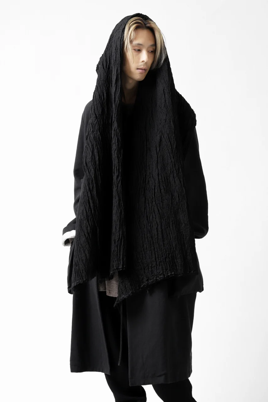 KLASICA GLACIER FLUFFY STOLE / SHRINK SILK (BLACK) - Image 21