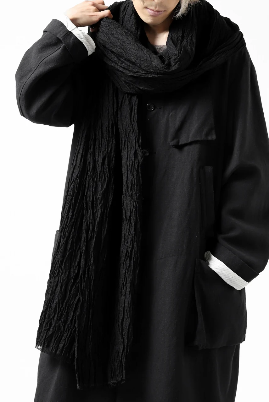 KLASICA GLACIER FLUFFY STOLE / SHRINK SILK (BLACK) - Image 27