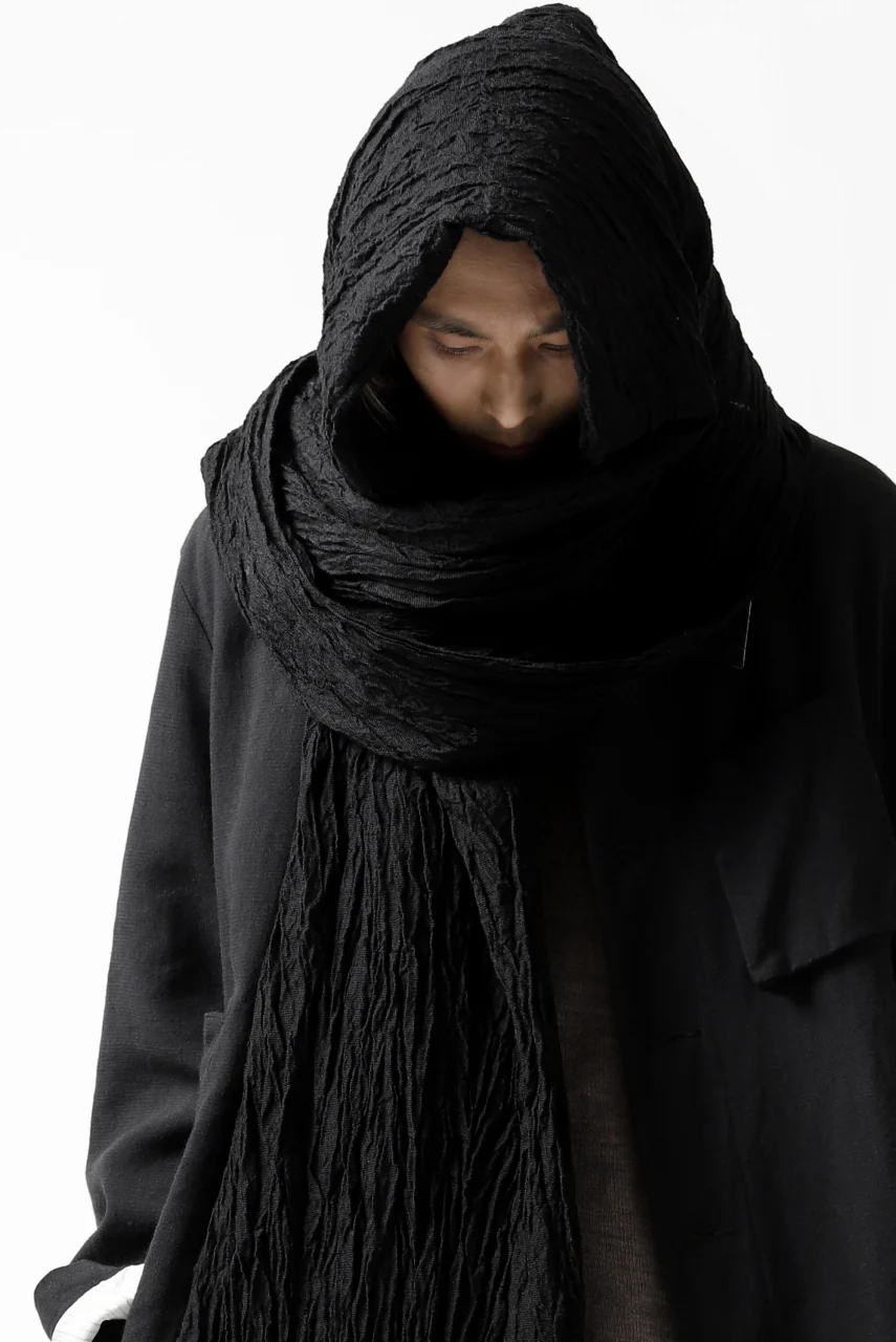 KLASICA GLACIER FLUFFY STOLE / SHRINK SILK (BLACK) - Image 29