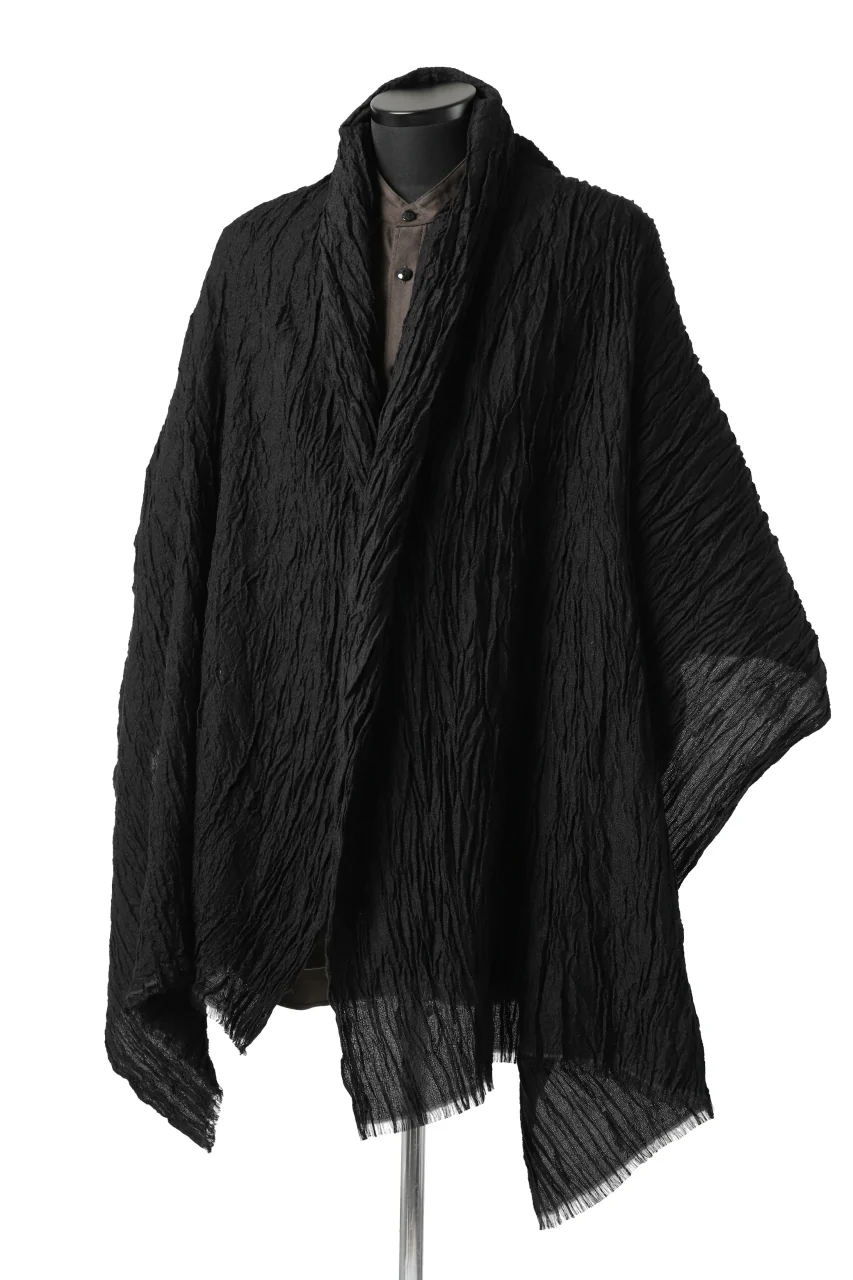 KLASICA GLACIER FLUFFY STOLE / SHRINK SILK (BLACK) - Image 8
