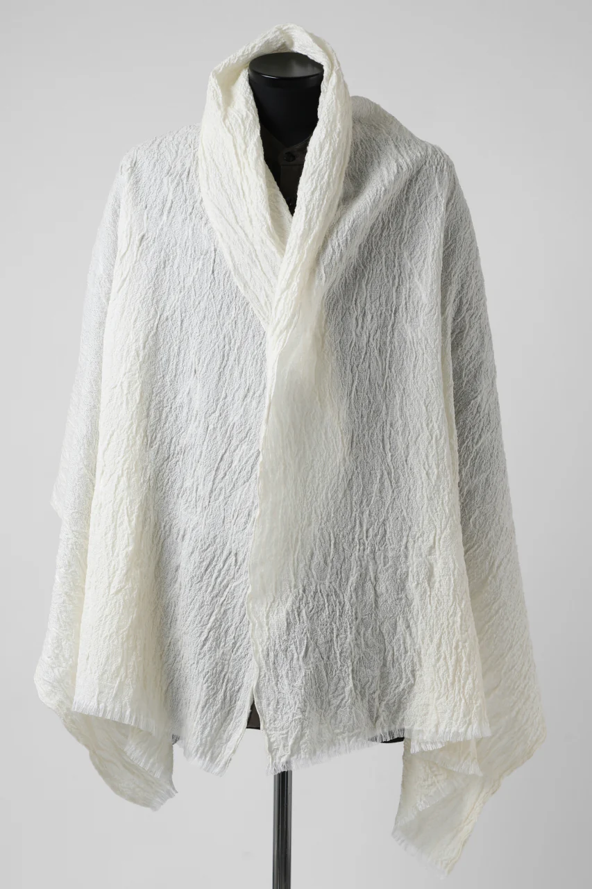 KLASICA GLACIER FLUFFY STOLE / SHRINK SILK (EGG SHELL)