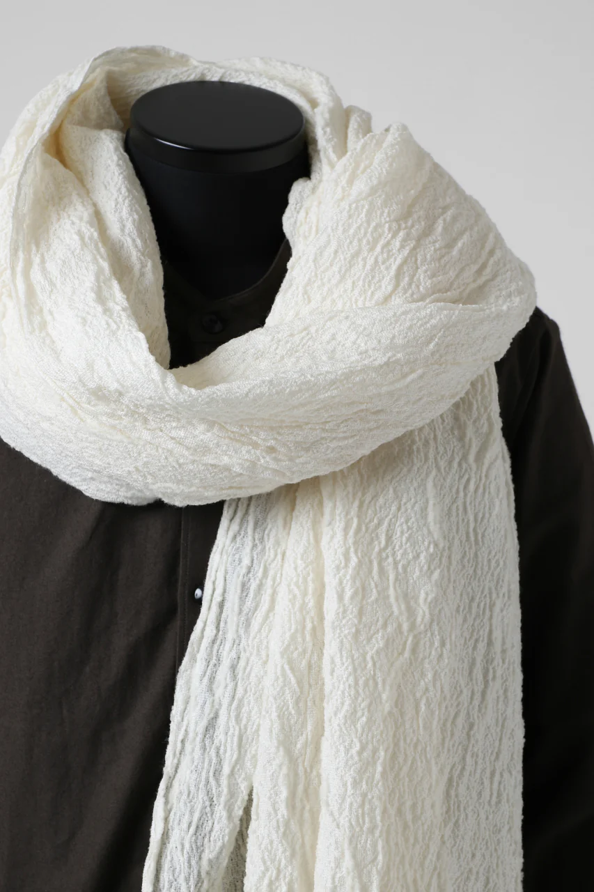 KLASICA GLACIER FLUFFY STOLE / SHRINK SILK (EGG SHELL) - Image 14