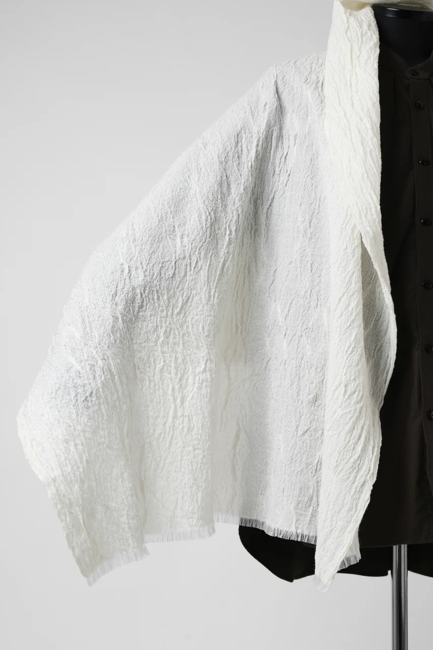 KLASICA GLACIER FLUFFY STOLE / SHRINK SILK (EGG SHELL) - Image 18