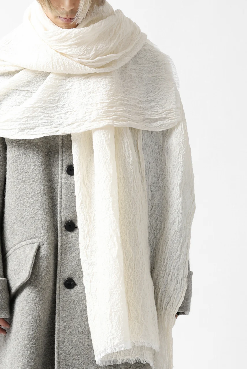 KLASICA GLACIER FLUFFY STOLE / SHRINK SILK (EGG SHELL) - Image 21