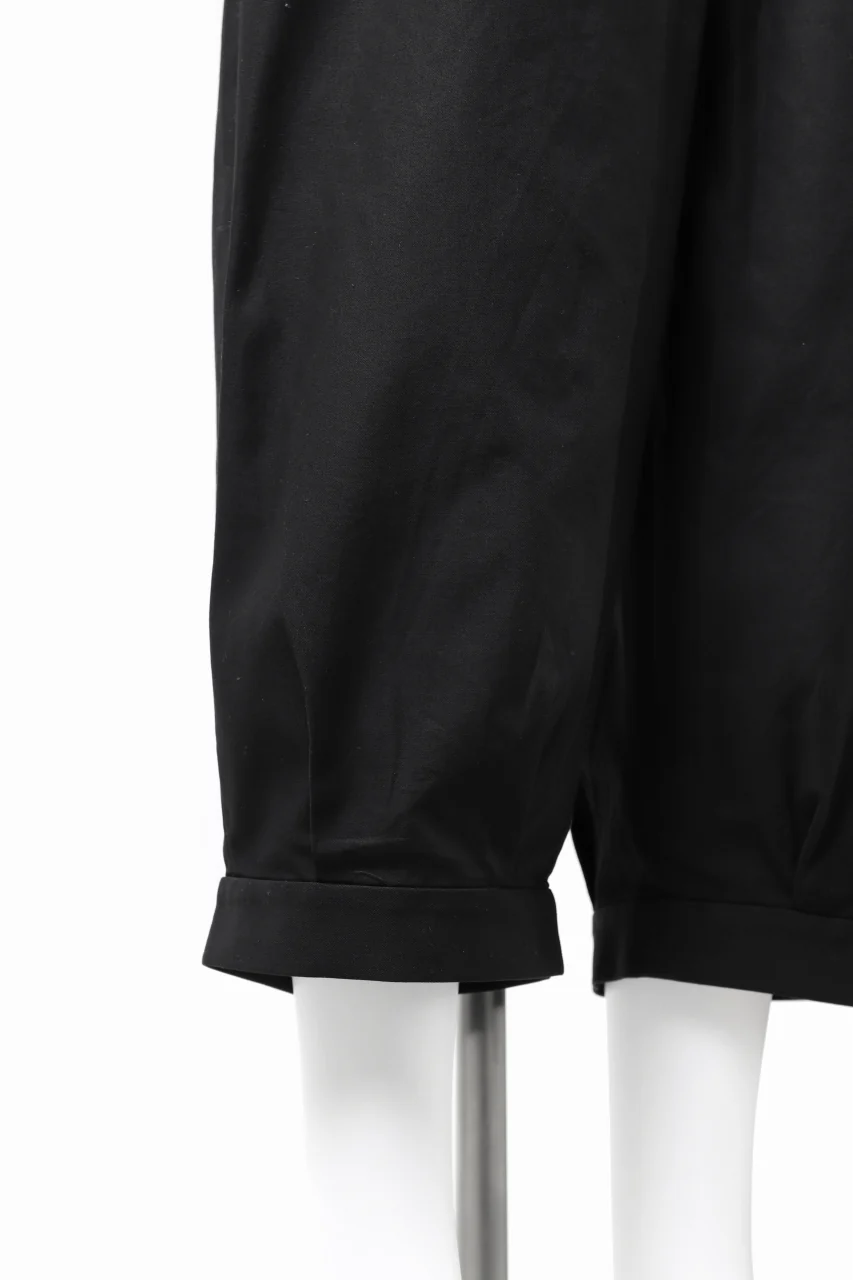 KLASICA GOSSE 2 TUCKED TROUSERS / DRY BACK TWILL (BLACK) - Image 19