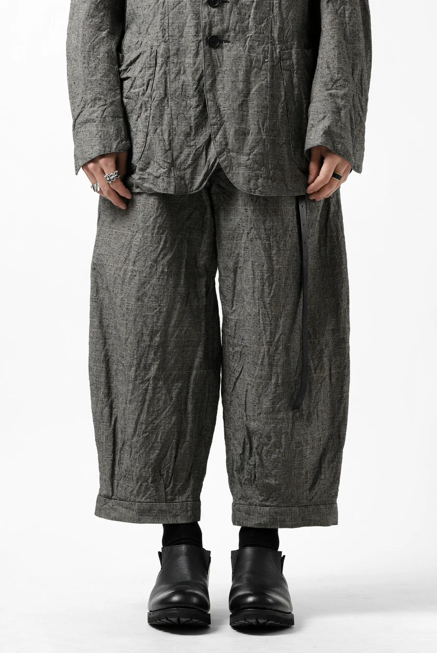 KLASICA GOSSE 2 TUCKED TROUSERS / ORIGINAL PONGEE NEP (GLEN CHECK) - Image 24