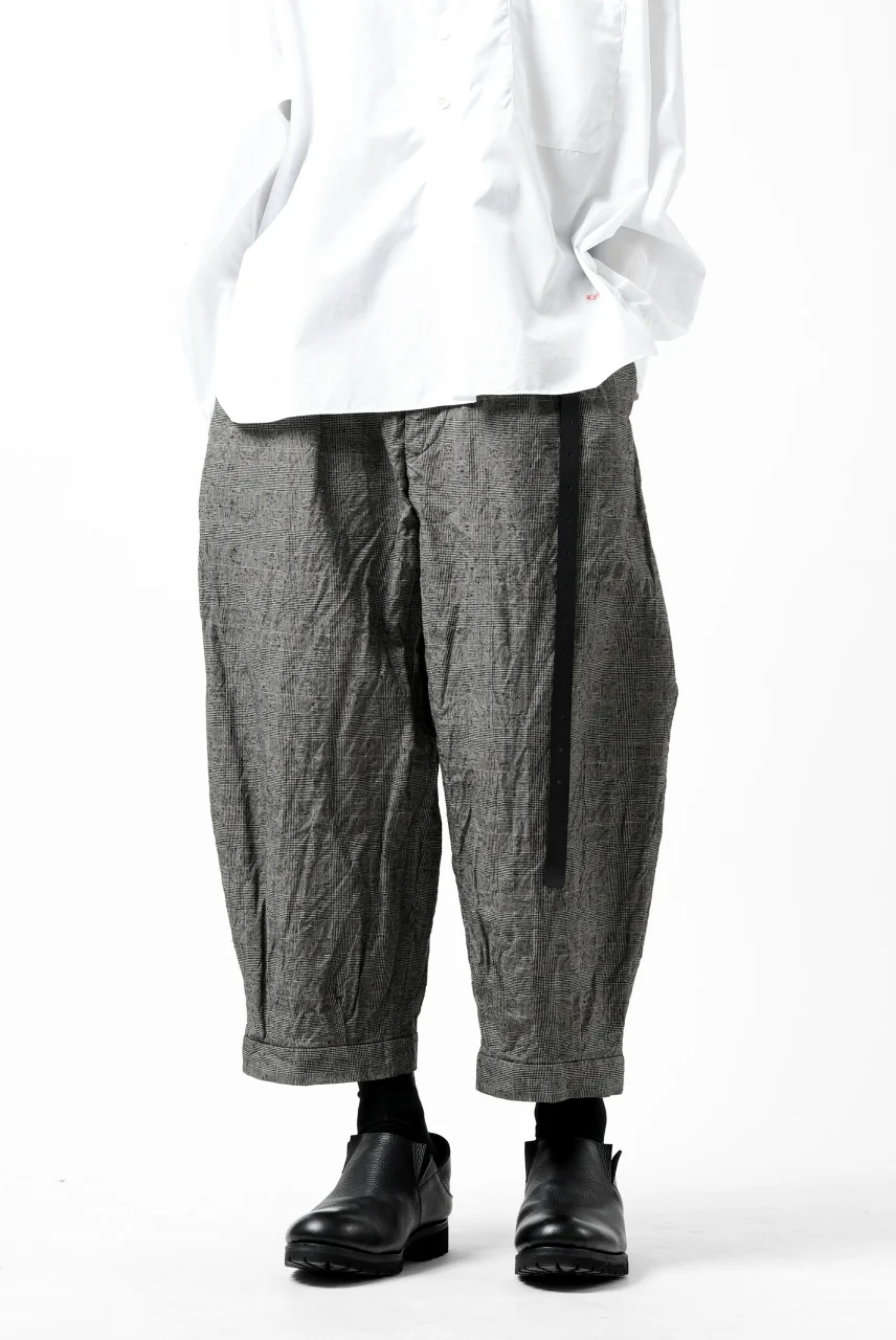 KLASICA GOSSE 2 TUCKED TROUSERS / ORIGINAL PONGEE NEP (GLEN CHECK) - Image 3