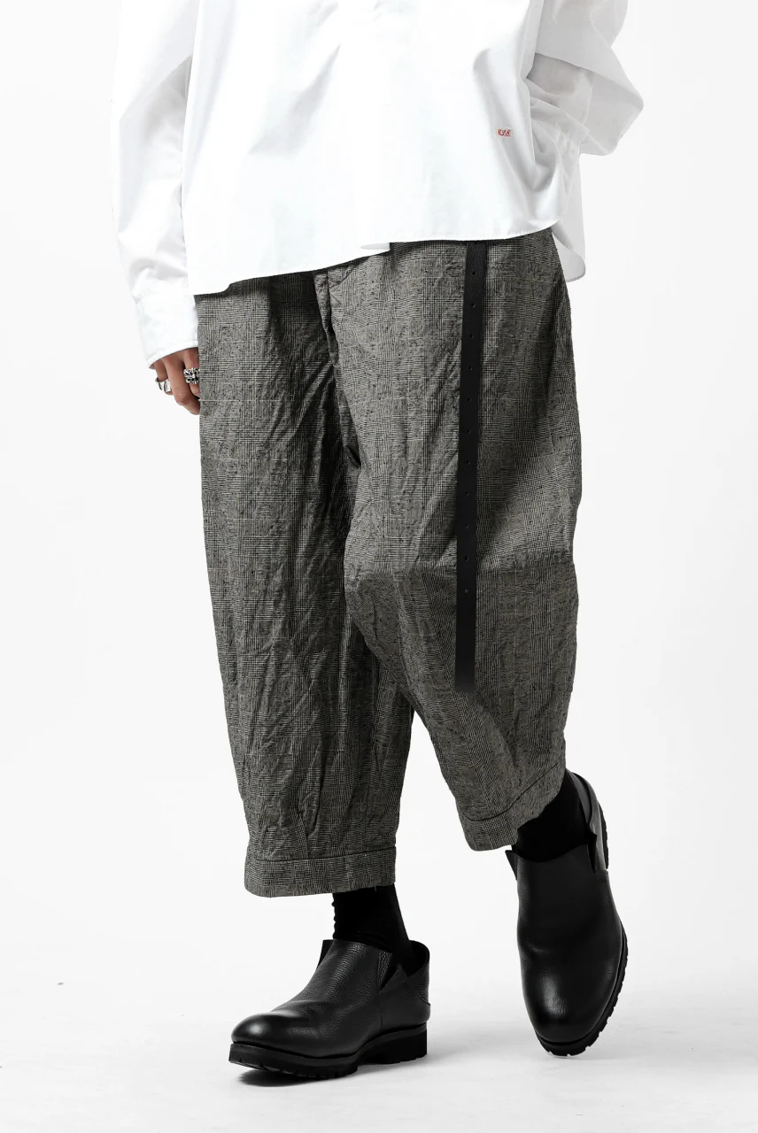 KLASICA GOSSE 2 TUCKED TROUSERS / ORIGINAL PONGEE NEP (GLEN CHECK) - Image 4