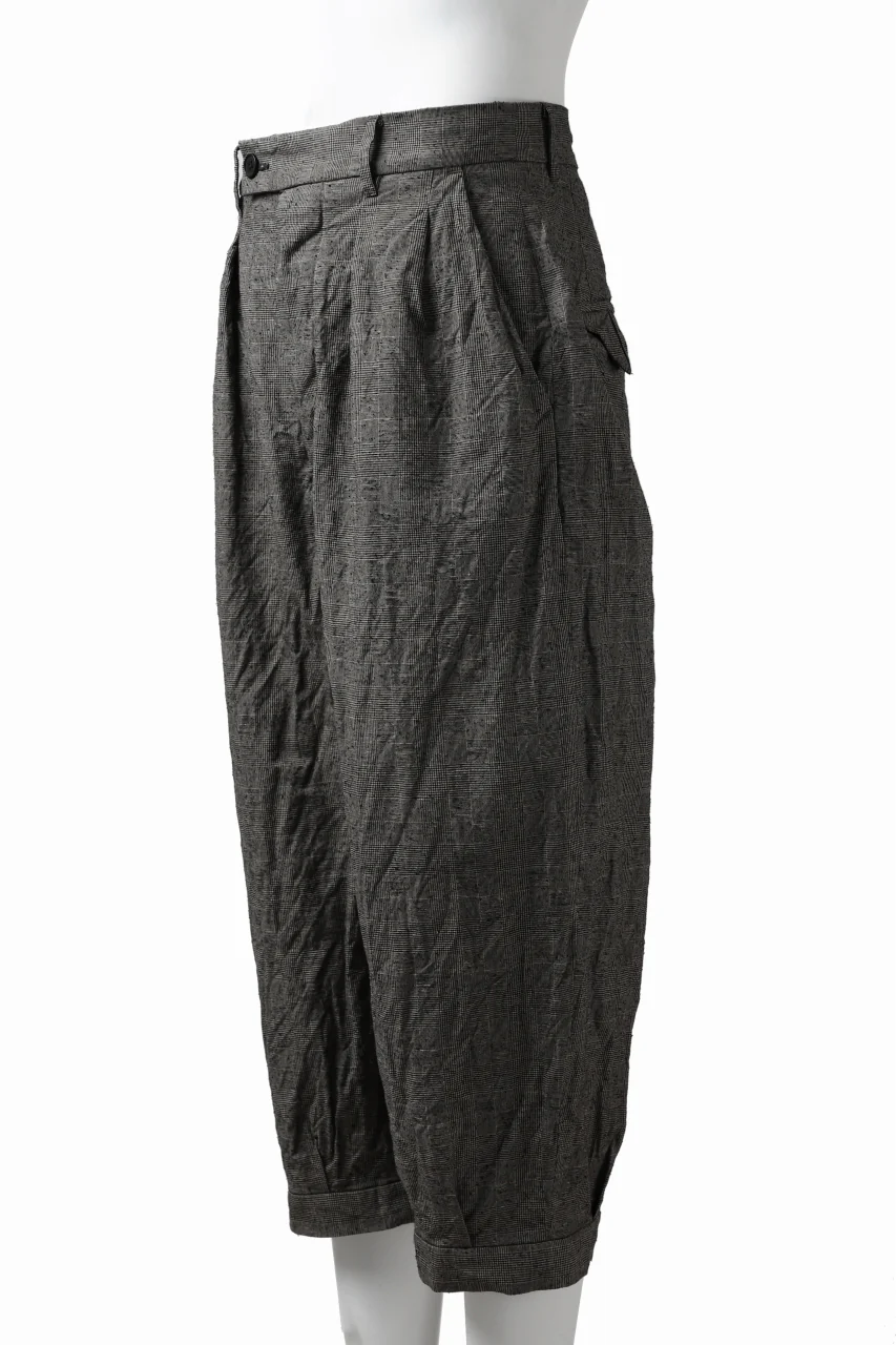 KLASICA GOSSE 2 TUCKED TROUSERS / ORIGINAL PONGEE NEP (GLEN CHECK) - Image 7