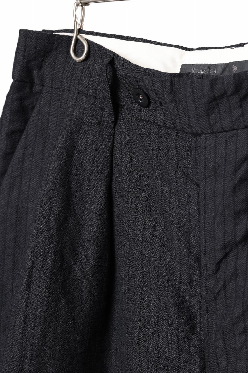 KLASICA GOSSE - Hb TUCKED x2 TROUSERS / HIGH DENSITY HERRING BONE (DARK NIGHT) - Image 10