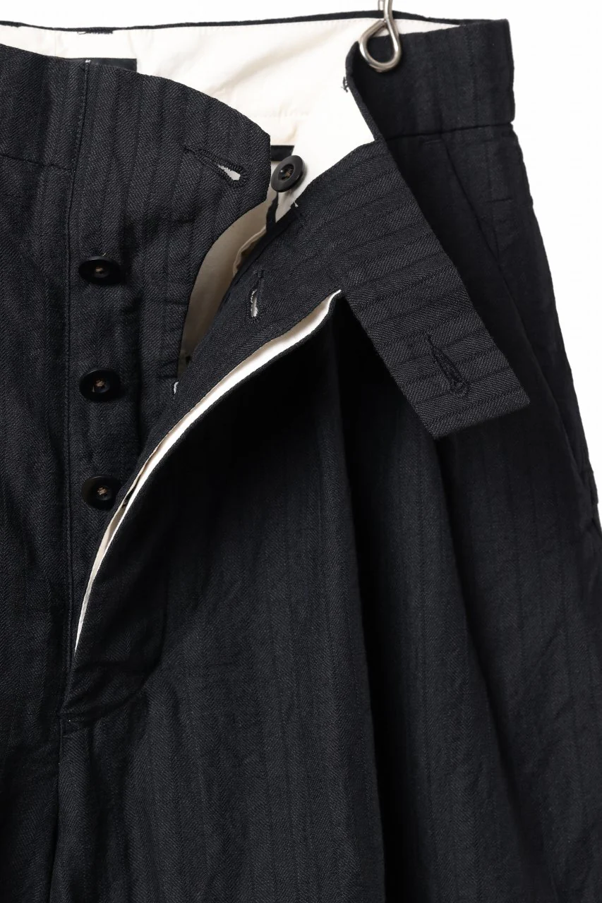 KLASICA GOSSE - Hb TUCKED x2 TROUSERS / HIGH DENSITY HERRING BONE (DARK NIGHT) - Image 11