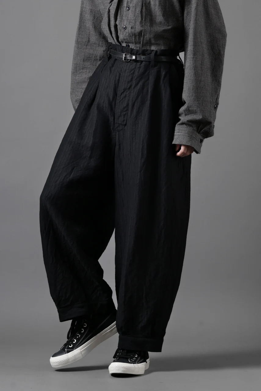 KLASICA GOSSE - Hb TUCKED x2 TROUSERS / HIGH DENSITY HERRING BONE (DARK NIGHT) - Image 17
