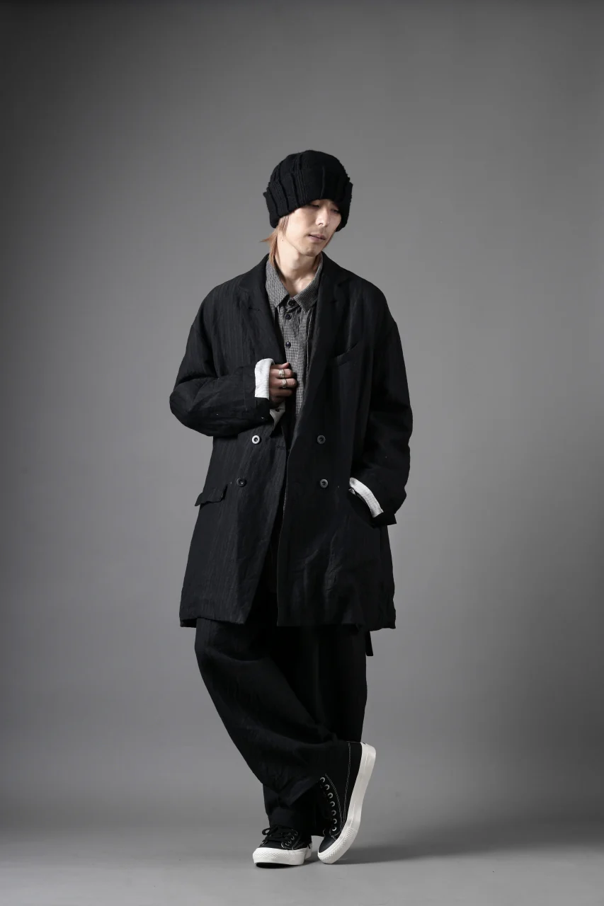 KLASICA GOSSE - Hb TUCKED x2 TROUSERS / HIGH DENSITY HERRING BONE (DARK NIGHT) - Image 19