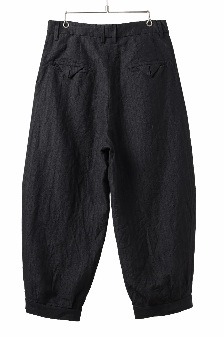 KLASICA GOSSE - Hb TUCKED x2 TROUSERS / HIGH DENSITY HERRING BONE (DARK NIGHT) - Image 2