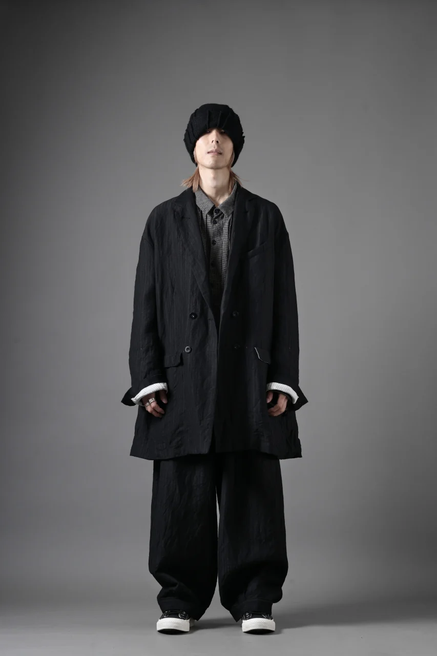 KLASICA GOSSE - Hb TUCKED x2 TROUSERS / HIGH DENSITY HERRING BONE (DARK NIGHT) - Image 25