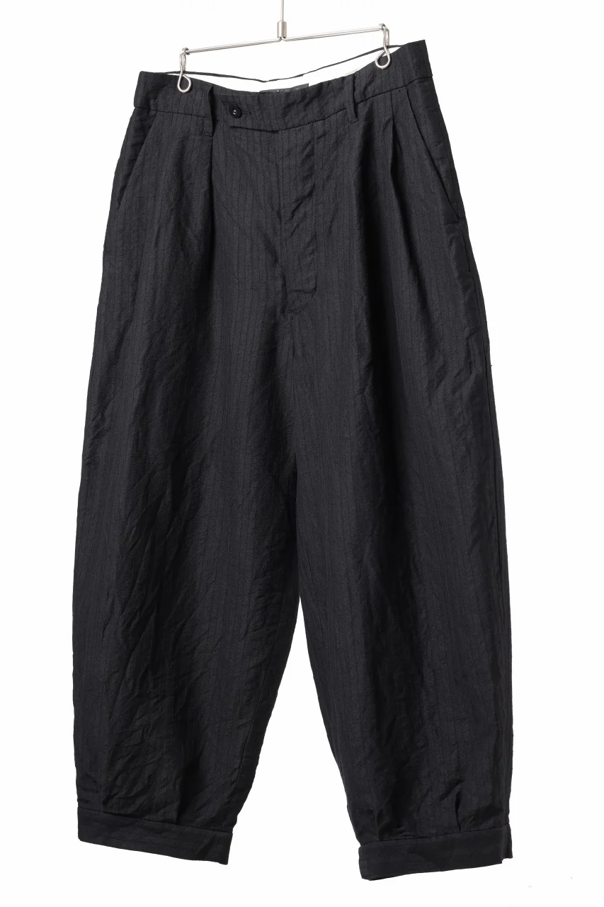 KLASICA GOSSE - Hb TUCKED x2 TROUSERS / HIGH DENSITY HERRING BONE (DARK NIGHT) - Image 3