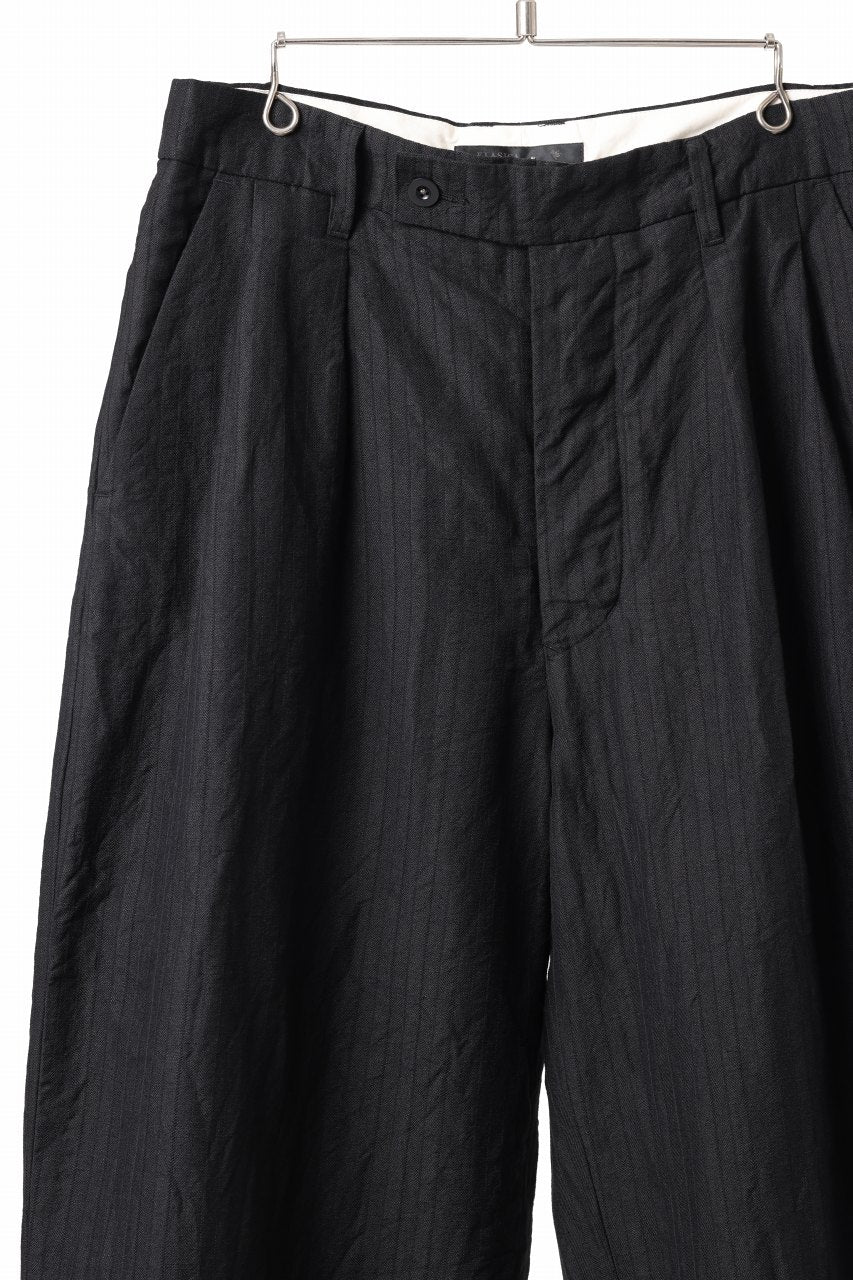 KLASICA GOSSE - Hb TUCKED x2 TROUSERS / HIGH DENSITY HERRING BONE (DARK NIGHT) - Image 4