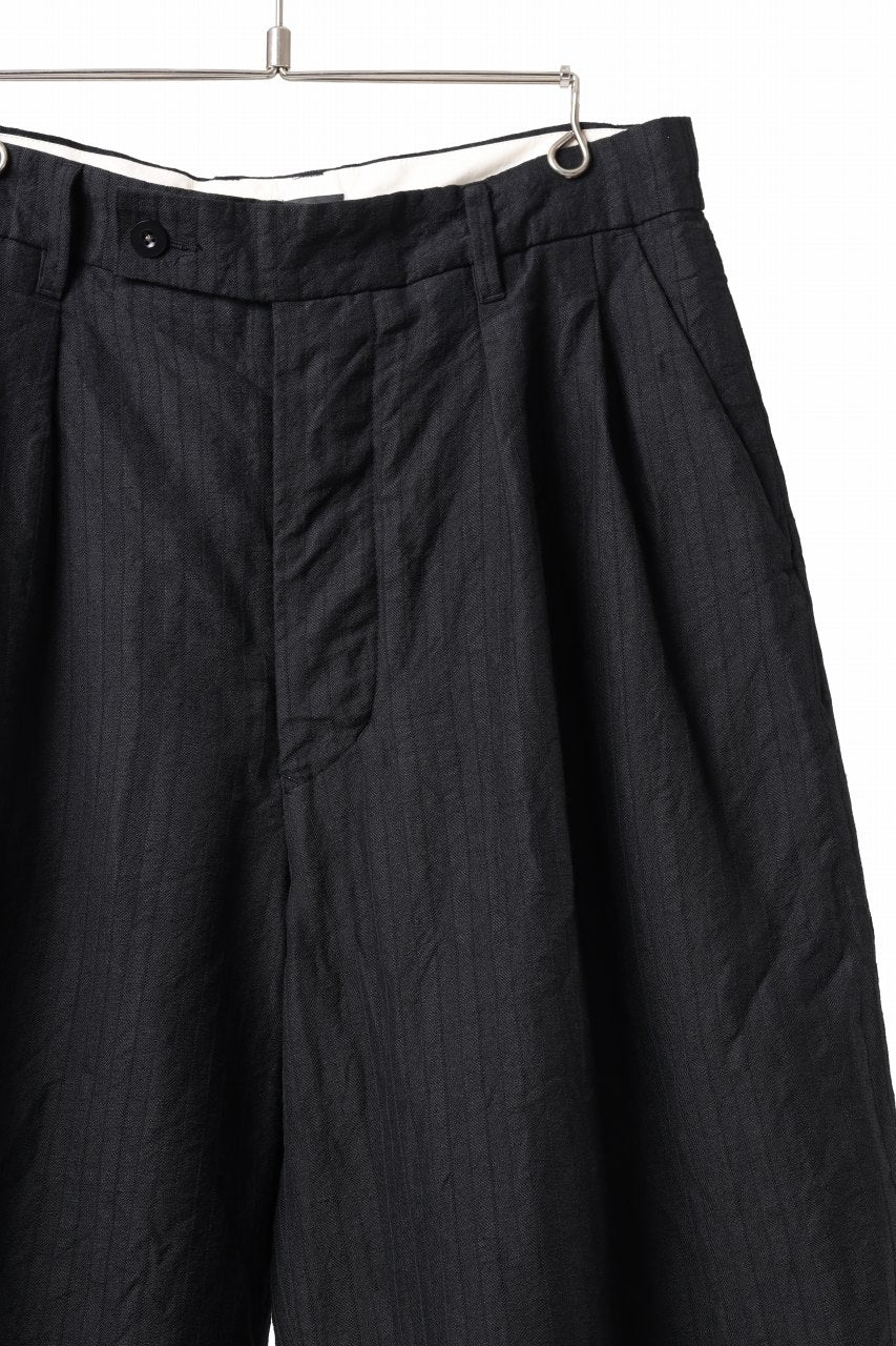 KLASICA GOSSE - Hb TUCKED x2 TROUSERS / HIGH DENSITY HERRING BONE (DARK NIGHT) - Image 5