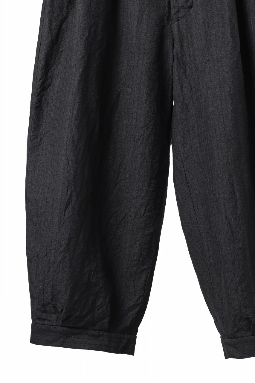 KLASICA GOSSE - Hb TUCKED x2 TROUSERS / HIGH DENSITY HERRING BONE (DARK NIGHT) - Image 6