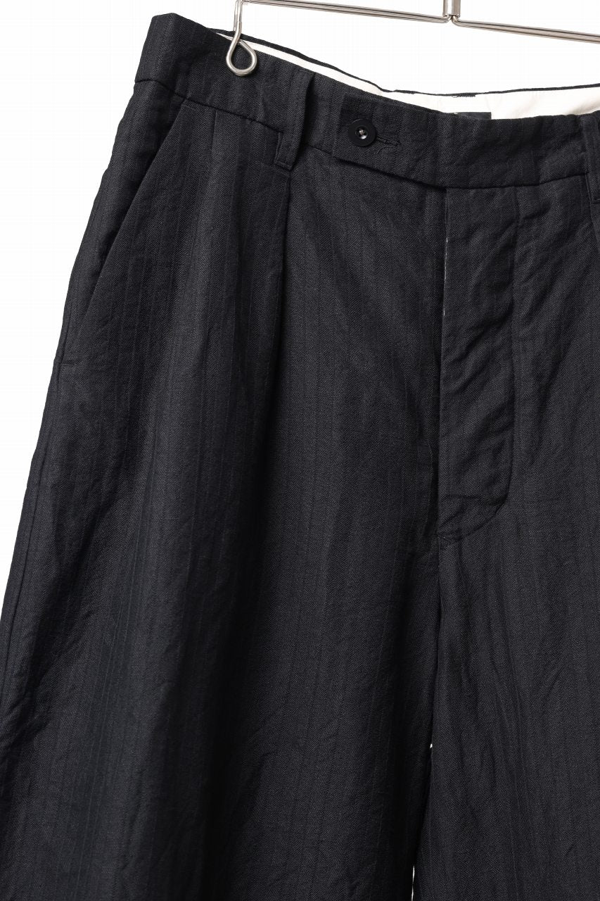 KLASICA GOSSE - Hb TUCKED x2 TROUSERS / HIGH DENSITY HERRING BONE (DARK NIGHT) - Image 8