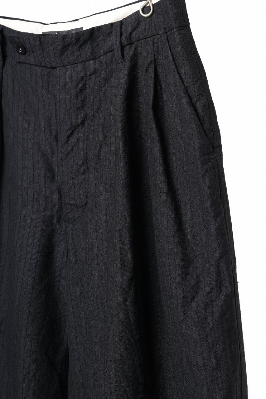 KLASICA GOSSE - Hb TUCKED x2 TROUSERS / HIGH DENSITY HERRING BONE (DARK NIGHT) - Image 9