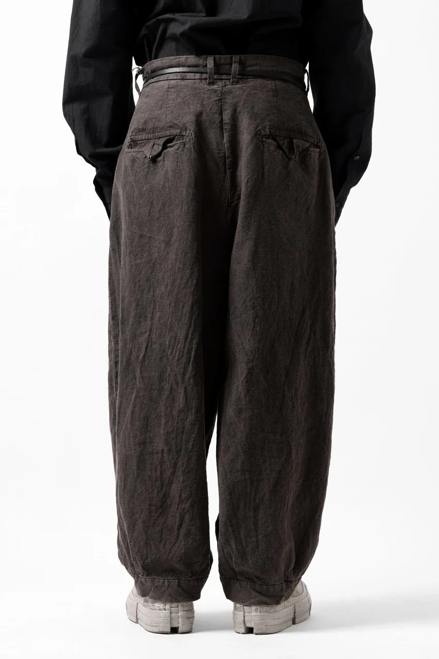 KLASICA GOSSE TWO TUCKED TROUSERS / GARMENT DYED BROKEN HERRING BONE (CINAMON) - Image 16