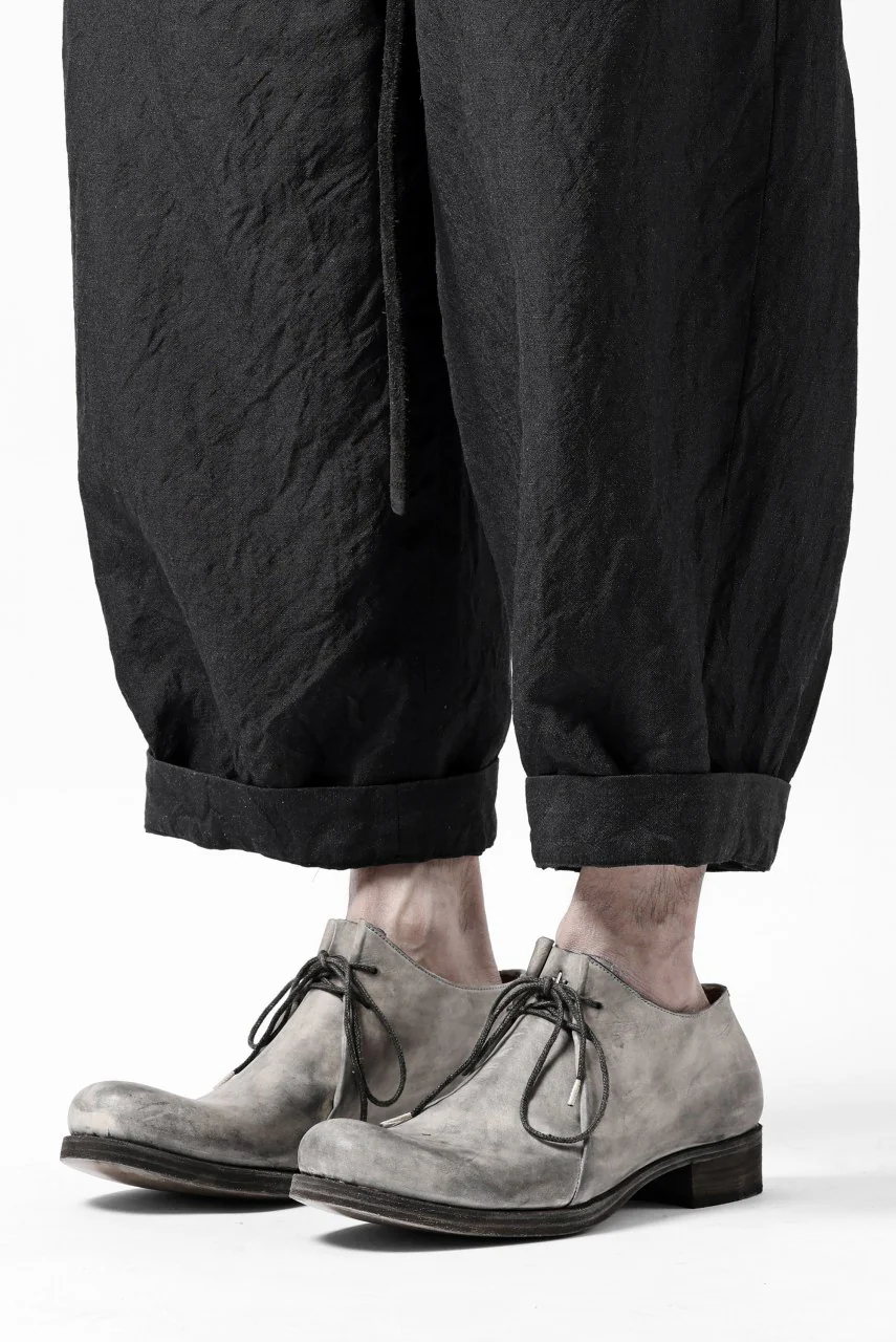 KLASICA GOSSE TWO TUCKED TROUSERS / SUMMER CHAMBRAY WOOL-LINEN (SHADOW) - Image 20
