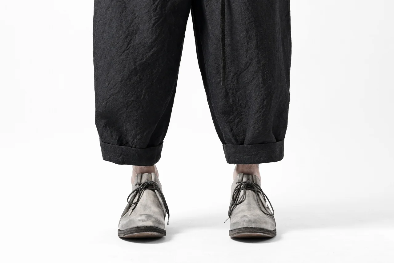 KLASICA GOSSE TWO TUCKED TROUSERS / SUMMER CHAMBRAY WOOL-LINEN (SHADOW) - Image 27