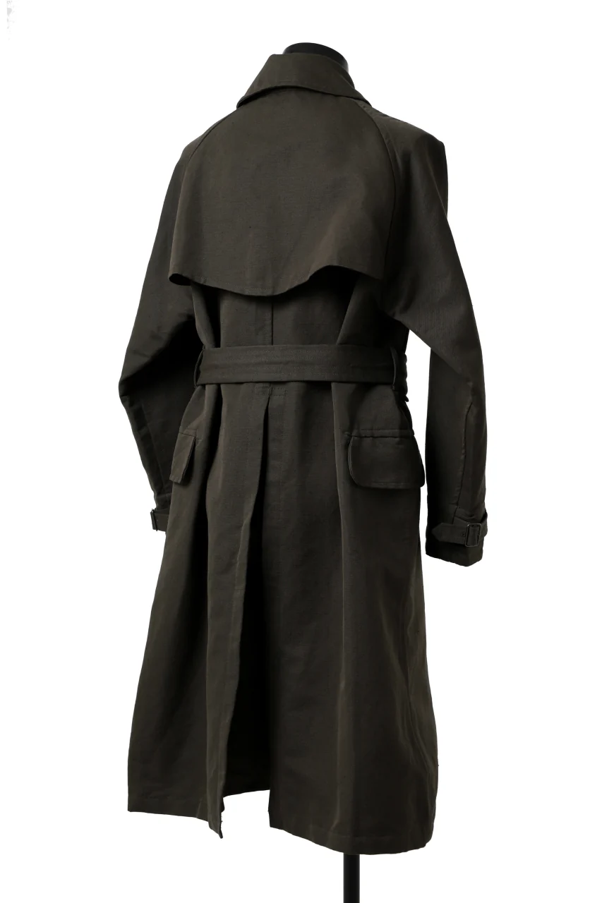KLASICA GRANADO MOTORCYCLE TRENCH COAT / TRI UNION HIGH DENSITY GABADINE (MILITARY) - Image 10