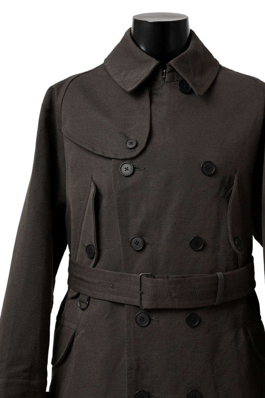 KLASICA GRANADO MOTORCYCLE TRENCH COAT / TRI UNION HIGH DENSITY GABADINE (MILITARY) - Image 12