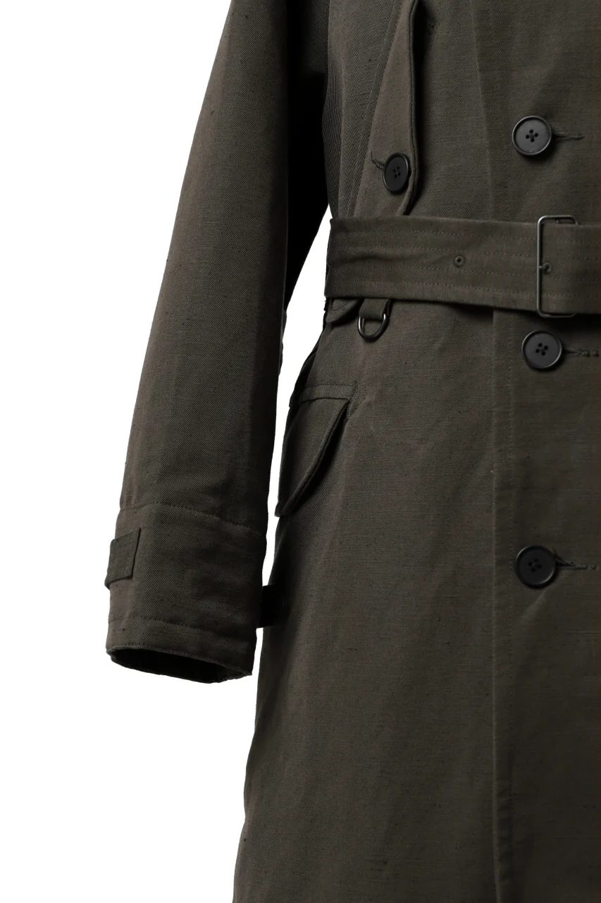 KLASICA GRANADO MOTORCYCLE TRENCH COAT / TRI UNION HIGH DENSITY GABADINE (MILITARY) - Image 13