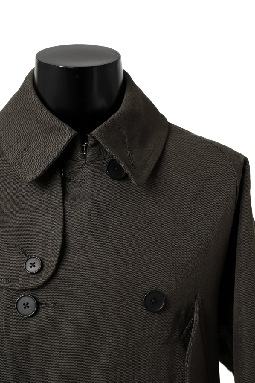 KLASICA GRANADO MOTORCYCLE TRENCH COAT / TRI UNION HIGH DENSITY GABADINE (MILITARY) - Image 14