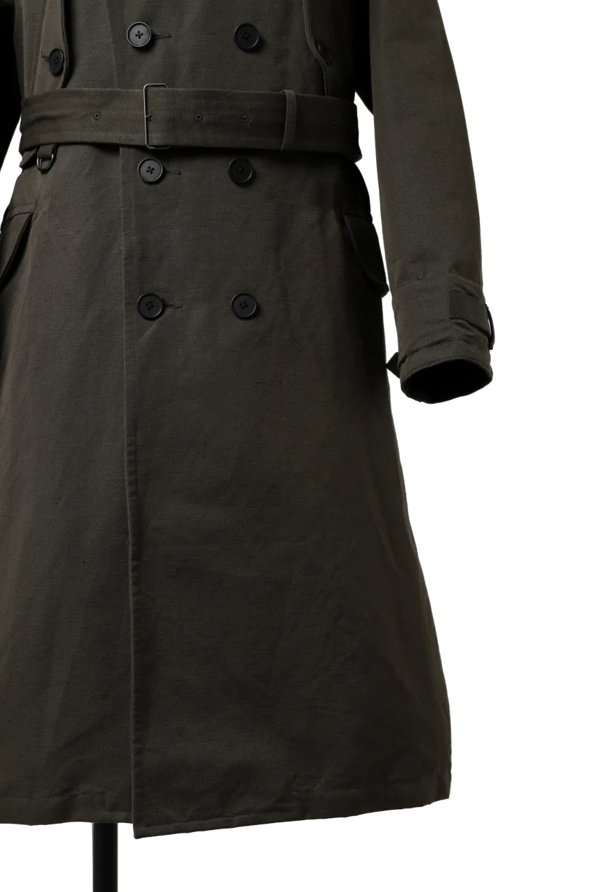 KLASICA GRANADO MOTORCYCLE TRENCH COAT / TRI UNION HIGH DENSITY GABADINE (MILITARY) - Image 15