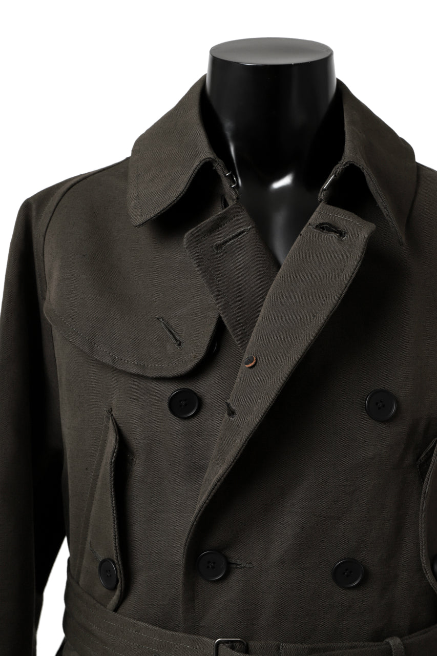 KLASICA GRANADO MOTORCYCLE TRENCH COAT / TRI UNION HIGH DENSITY GABADINE (MILITARY) - Image 19
