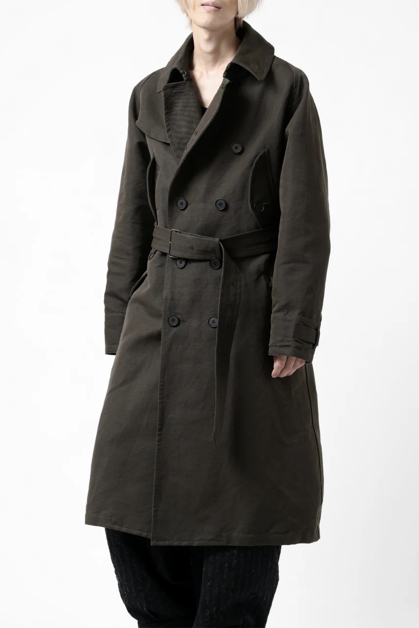 KLASICA GRANADO MOTORCYCLE TRENCH COAT / TRI UNION HIGH DENSITY GABADINE (MILITARY) - Image 2