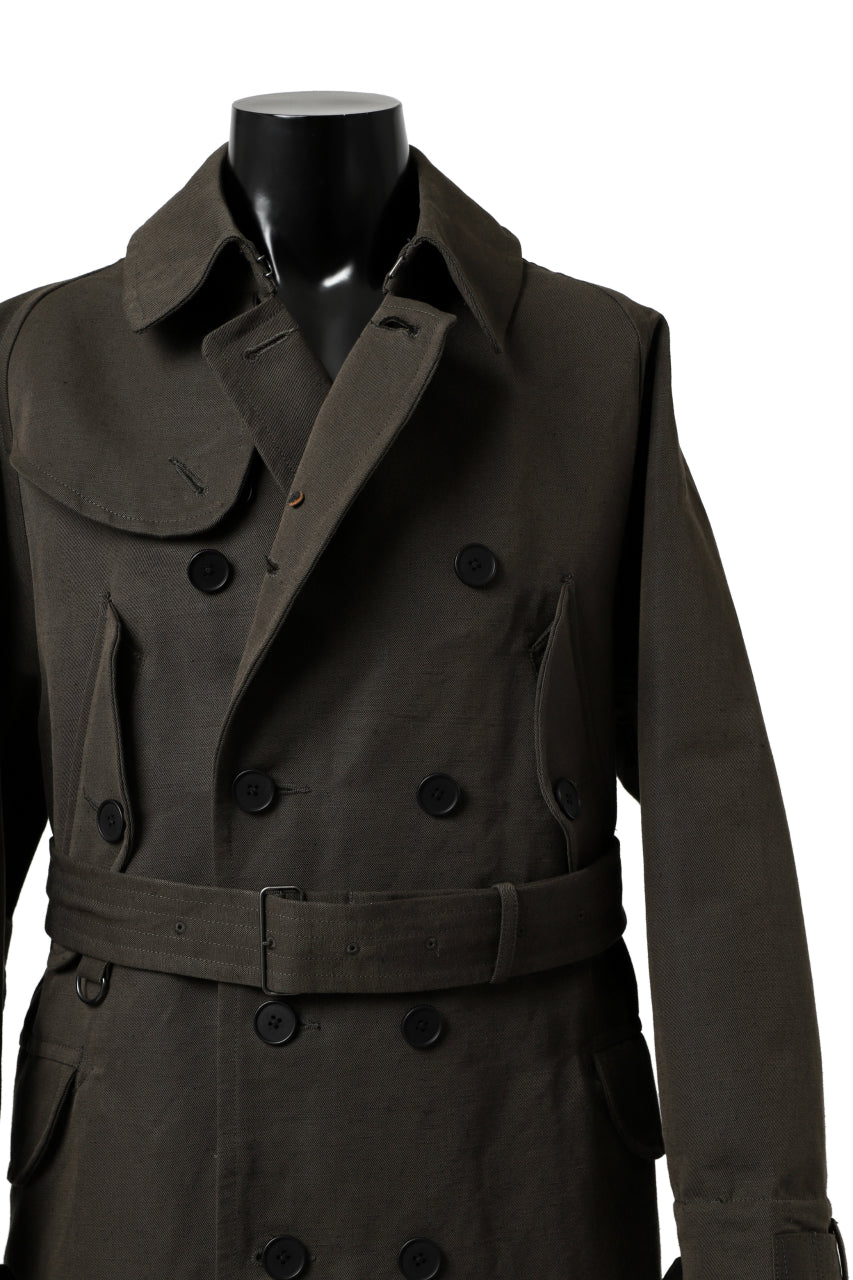 KLASICA GRANADO MOTORCYCLE TRENCH COAT / TRI UNION HIGH DENSITY GABADINE (MILITARY) - Image 20