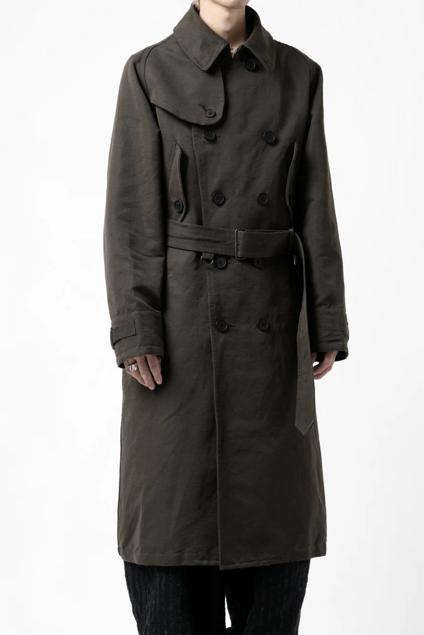 KLASICA GRANADO MOTORCYCLE TRENCH COAT / TRI UNION HIGH DENSITY GABADINE (MILITARY) - Image 31