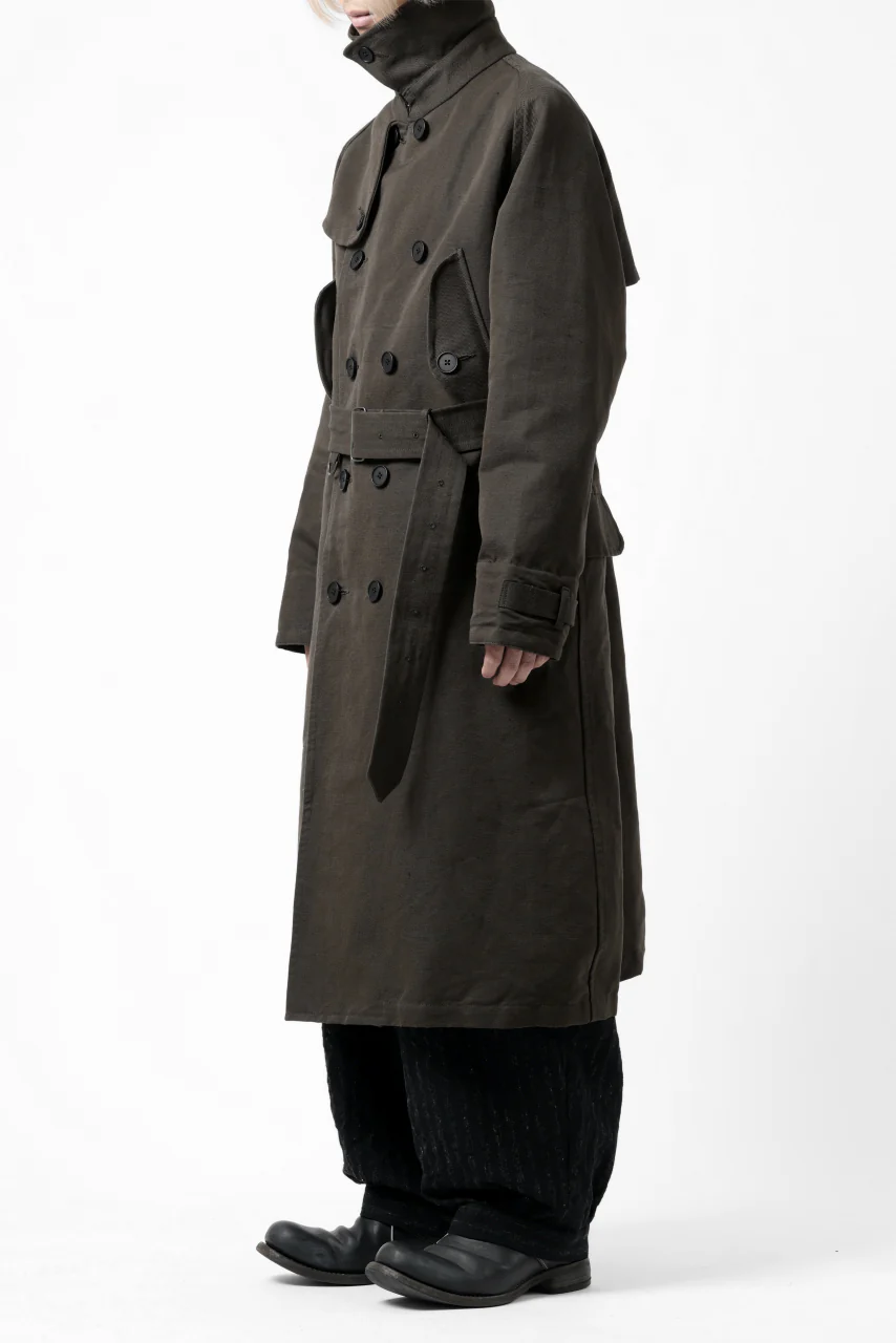 KLASICA GRANADO MOTORCYCLE TRENCH COAT / TRI UNION HIGH DENSITY GABADINE (MILITARY) - Image 36