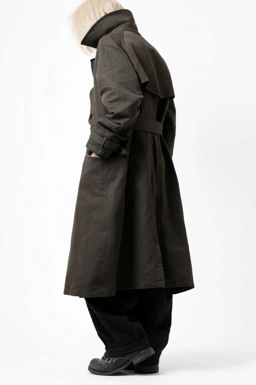 KLASICA GRANADO MOTORCYCLE TRENCH COAT / TRI UNION HIGH DENSITY GABADINE (MILITARY) - Image 37