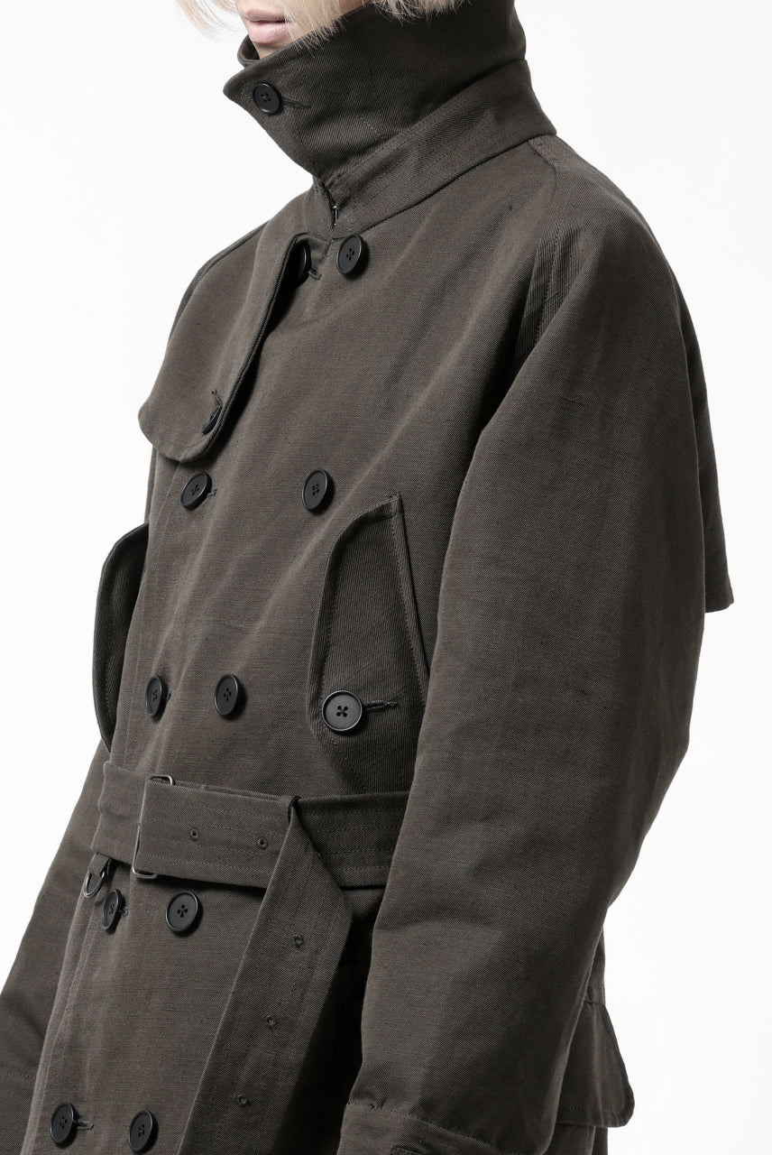 KLASICA GRANADO MOTORCYCLE TRENCH COAT / TRI UNION HIGH DENSITY GABADINE (MILITARY) - Image 41