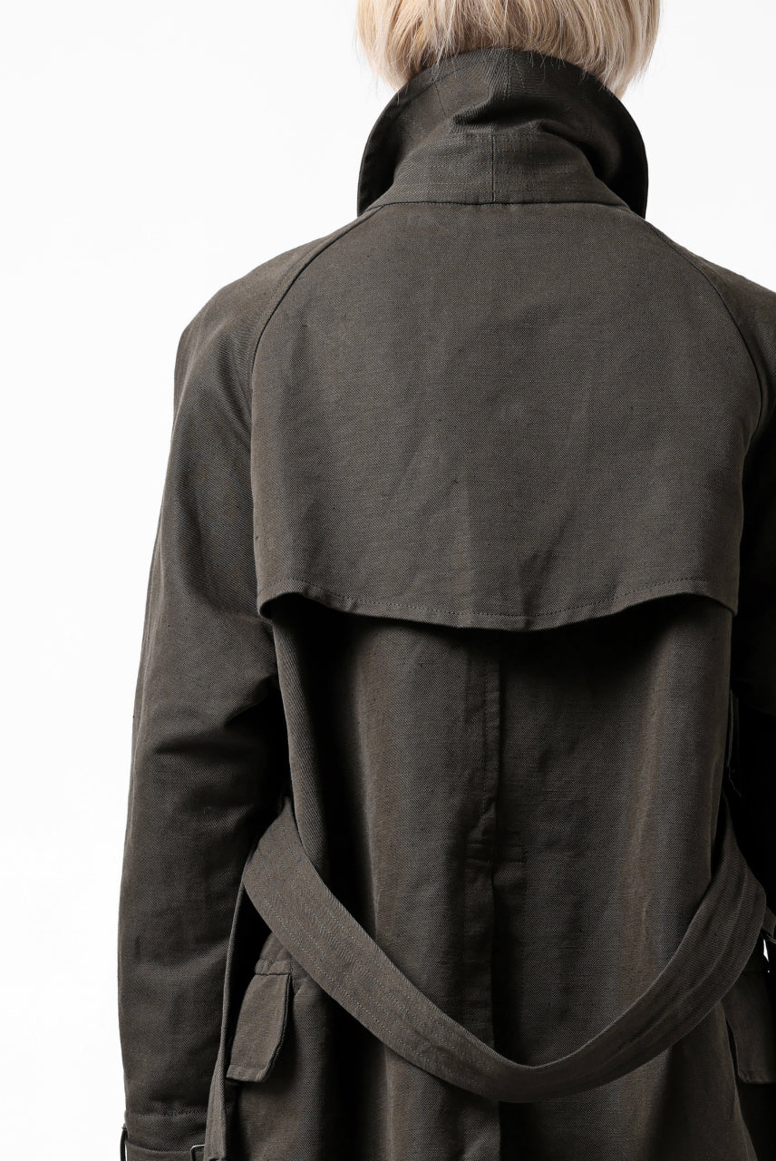 KLASICA GRANADO MOTORCYCLE TRENCH COAT / TRI UNION HIGH DENSITY GABADINE (MILITARY) - Image 44