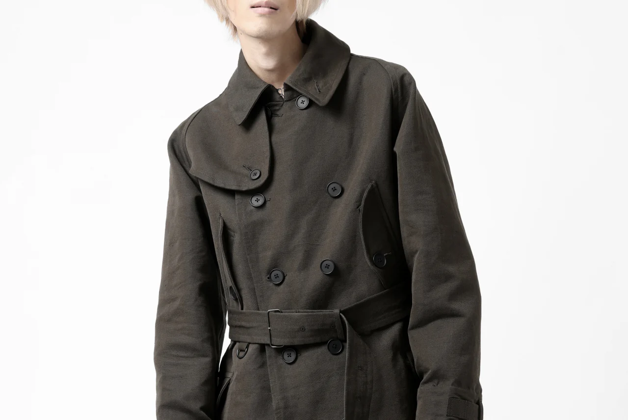 KLASICA GRANADO MOTORCYCLE TRENCH COAT / TRI UNION HIGH DENSITY GABADINE (MILITARY) - Image 45